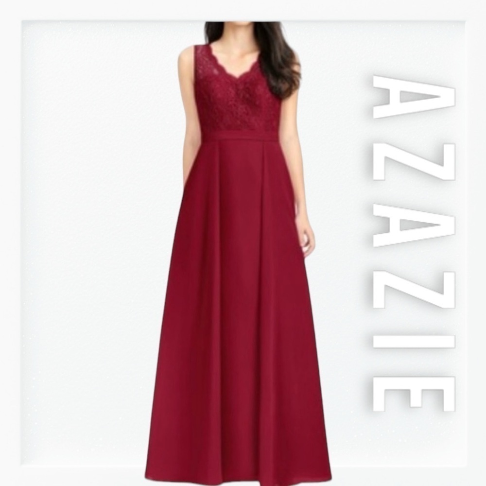 Azazie Britney Bridesmaid Dress in Burgundy sz A8